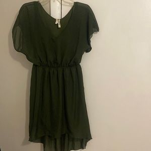 Green high low dress